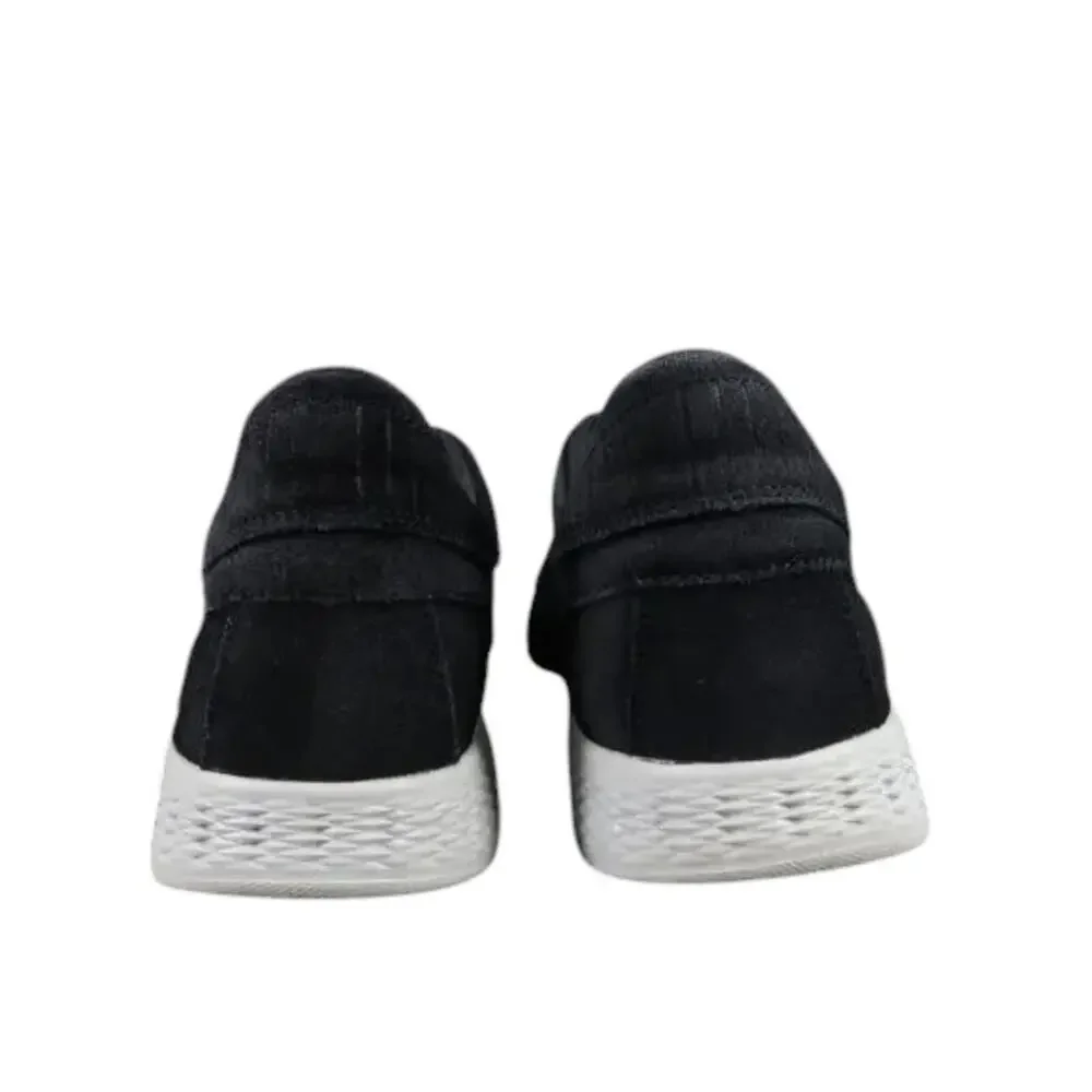 Skechers Shoes Womens 9 Casual Sneaker Leather Comfort Moc Black Goga Max Walk